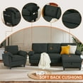 thumbnail image 7 of Pingliang Home Living Room Furniture Set,Sectional Sofa Couch with Storage Ottoman and Accent Chair for Home Apartment Office,3 Seater L Shaped Couch Modern Linen Sofa Set with Side Storage Pockets, 7 of 7