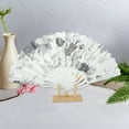 thumbnail image 4 of Unique Bargains Elegant Floral Design Folding Hand Fan Gray, 4 of 5