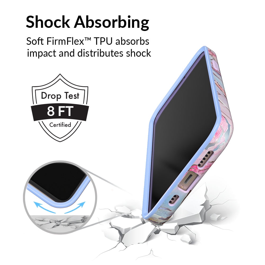 Velvet Caviar iPhone 12 Pro Max Case MagSafe Compatible - Cute Protective Phone Cases for Women - Iridescent Holographic Pink Blue Marble