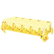 Yooshoverk Bee Theme Disposable Tablecloth Plastic Decor Garden Party Picnic Supplies 54x108 Inch
