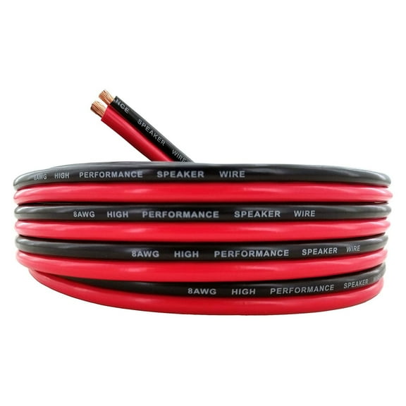 GS Power 8 AWG CCA Bonded Zip Cord Cable 12V Auto Wiring, 50ft, Red/Black