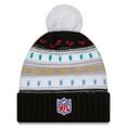 thumbnail image 2 of Women's New Era Black Los Angeles Chargers 2025 NFL Crucial Catch Cuffed Knit Hat with Pom, 2 of 2