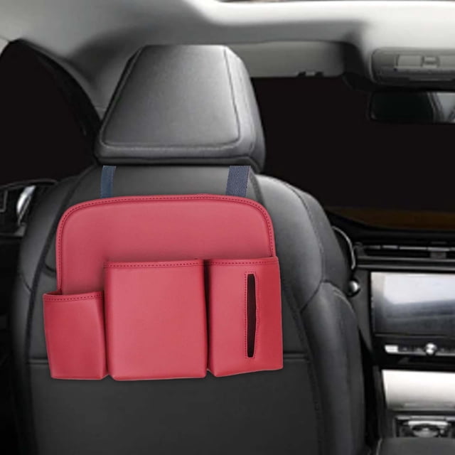 Organizador trasero de coche, organizador para asiento trasero de coche, bolsa para camión, bolsillo ajustable, resistente al desgaste, organizador rojo