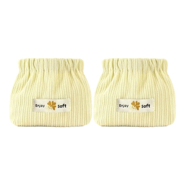 Bolsa de cosméticos de pana de 2 piezas, organizador de artículos de tocador reutilizable portátil, bolsa de lápiz labial color
