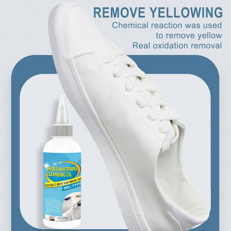 Hisome White Sneaker Cleaner, Shoes Whitening Cleansing Gel with A Making Tape, Shoe Cleaner Kit Shoe Whitener for All Washable Shoes(30ML), Size: 11.5*3*3cm