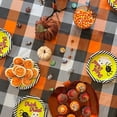 thumbnail image 5 of Serafina Home Pumpkin Orange and Black Plaid Vinyl Flannel Back Tablecloth, 52" x 70", 5 of 5