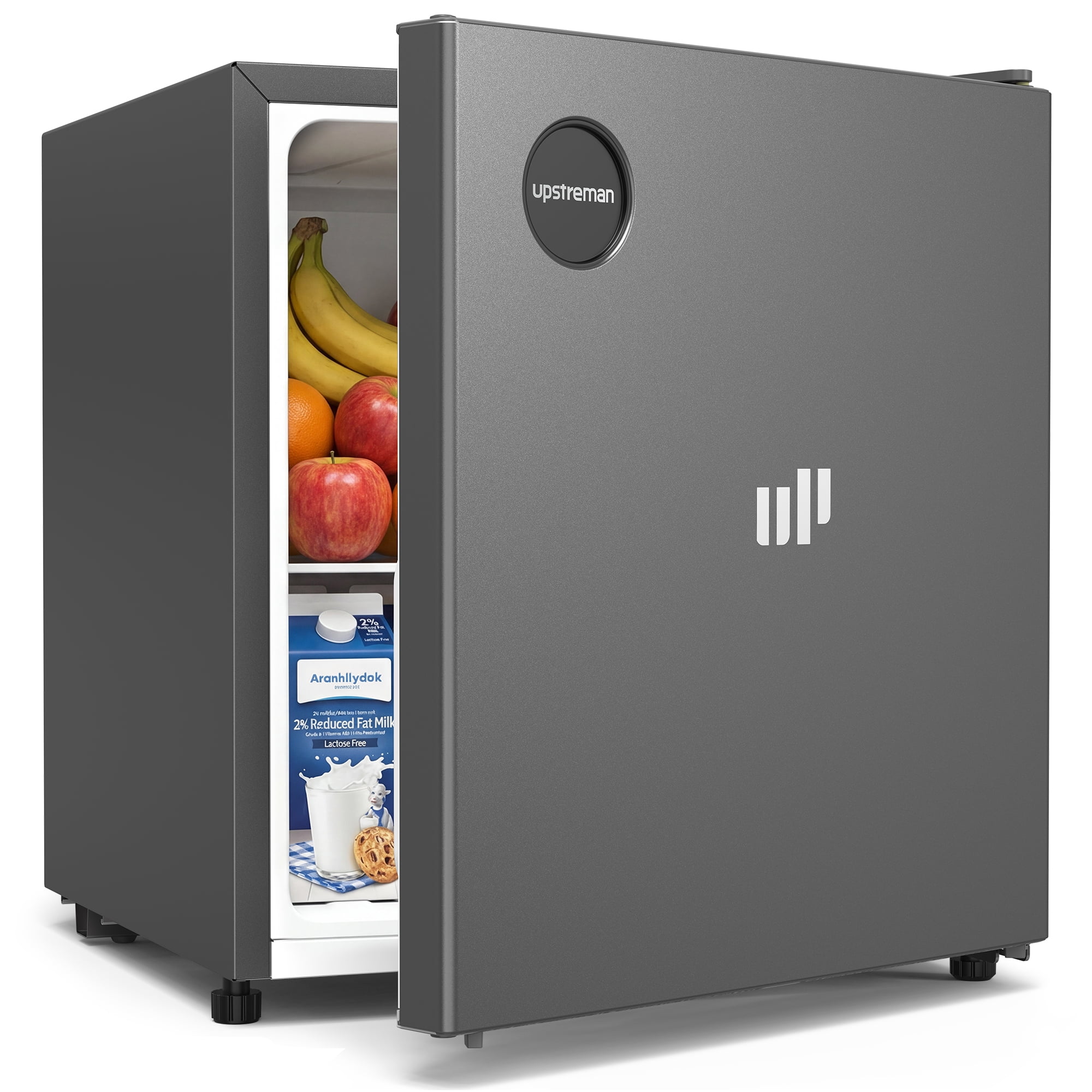 Upstreman 1.5 Cu.Ft Mini Fridge Without Freezer, Single Door Small Refrigerator No Freezer, Freezerless All-Refrigerator Cooler for Kitchen Office Bedroom Dorm, Gray CR16