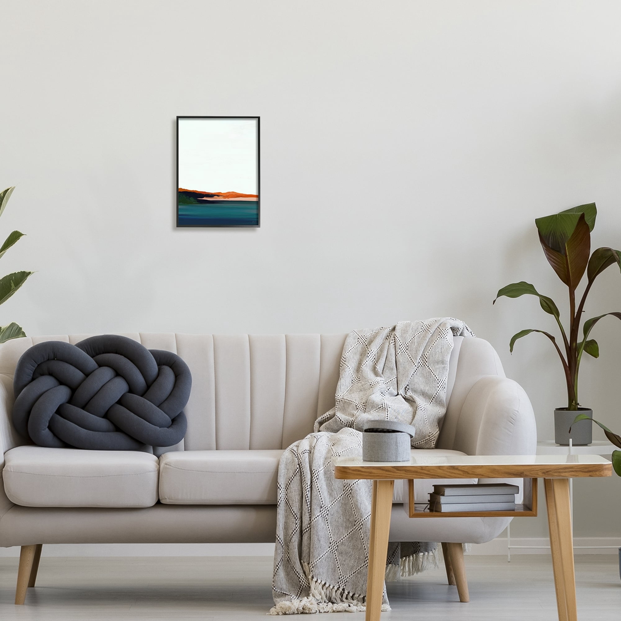 Stupell Industries Serene Coastline Landscape Red Sands Quiet Sky Painting White Framed Art Print Wall Art, Design by Amy Hall