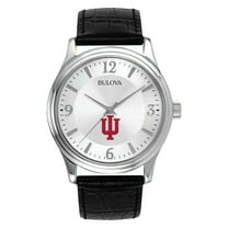 Men's Silver Indiana Hoosiers Leather Watch