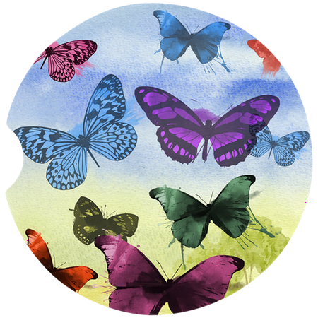 

Butterfly Car Coaster Absorbent Stoneware Car Cup Holder Coaster Set of 2