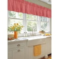 thumbnail image 5 of Coral Red Linen Window Valance, Farmhouse Pure Color 2 Pack Decorative Curtain for Small Windows, Light Filtering Valance with 3” Rod Pocket, 42"W x 18"L, 5 of 9