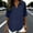 Navy, variant on HOMBOM Womens Tops Lapel Cotton Linen Short Sleeve V Neck Army Green Spring Solid Blouse for Ladies