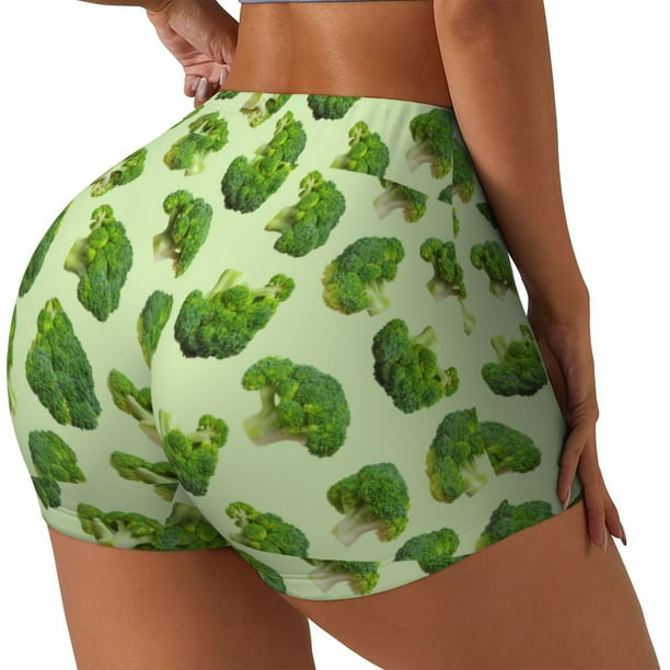 Fotbe Broccoli 3 Shorts Sin Costuras – Shorts Deportivos de Cintura Alta para Mujer, Elásticos para Gimnasio, Yoga, Running o Ciclismo-X-Large