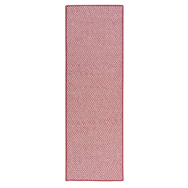 Colonial Mills Rug HB79R030X156S 2 ft. 6 in. x 13 ft. Herringbone Mudroom Braided Runner Red Lite