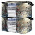 thumbnail image 2 of BZSMCE Under Bed Storage Bags With Reinforced Handles Snowy Path with Red Roses Underbed Storage, 2 of 7