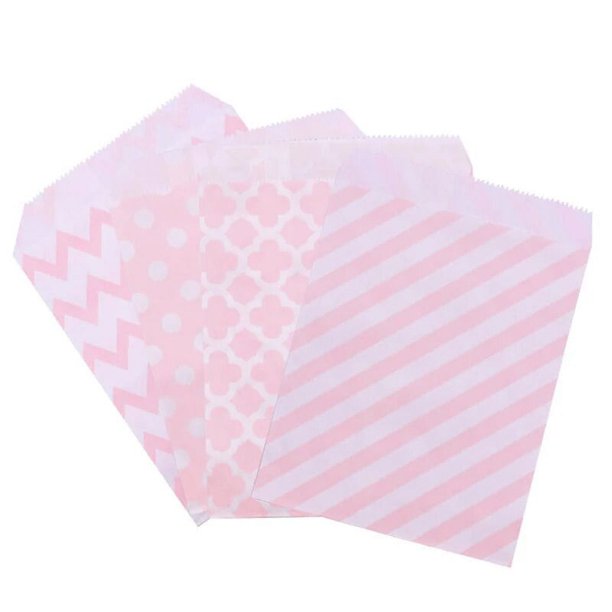 Bolsas de papel de estilo mixto, embalaje de alimentos, suministros de decoración para fiestas de cumpleaños, 25/50 piezas