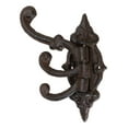 thumbnail image 3 of Pack Of 2 Cast Iron Rustic Victorian Scrollwork Spinning Swivel 3 Peg Wall Hooks, 3 of 9