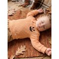 thumbnail image 6 of RUINIXCW Toddler Baby Boy Girl Halloween Shirts Outfit Infant Baby Boys Girls Fall Sweatshirt Clothes Pumpkin Grimace Ghost Long Sleeve Waffled Striped Lapel Half Button Pullover Shirt Tops, 6 of 9