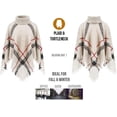 thumbnail image 2 of Poncho d'Hiver Chaud en Tricot à Carreaux pour Femmes, 2 of 6