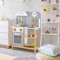 thumbnail image 2 of Cocina de Juguete de Madera Costway con Accesorios Reloj Lindo 57 x 26 x 82 cm Gris, 2 of 8