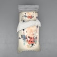 thumbnail image 2 of Abstract Duvet Cover Set, Grunge Textured Mix Collage Murky Tone Effects Watercolor Design, Bedding Set with Shams and Fitted Sheet, 3 Sizes, by Ambesonne, 2 of 3