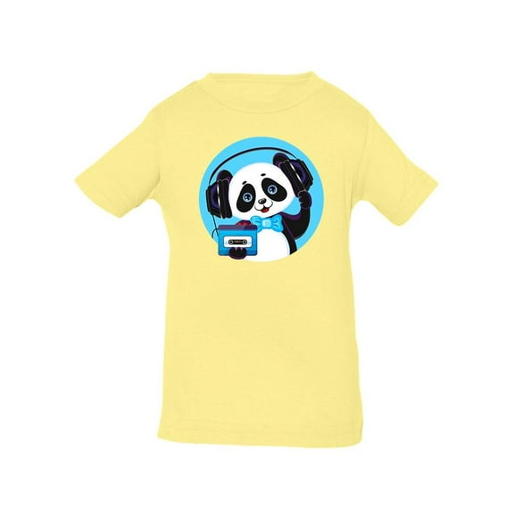 Panda Listening To Music T-Shirt Infant -Image by Shutterstock,  12 Months