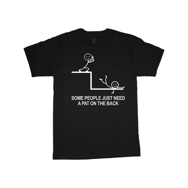 Camiseta gráfica divertida con frase de figura de palo para hombre