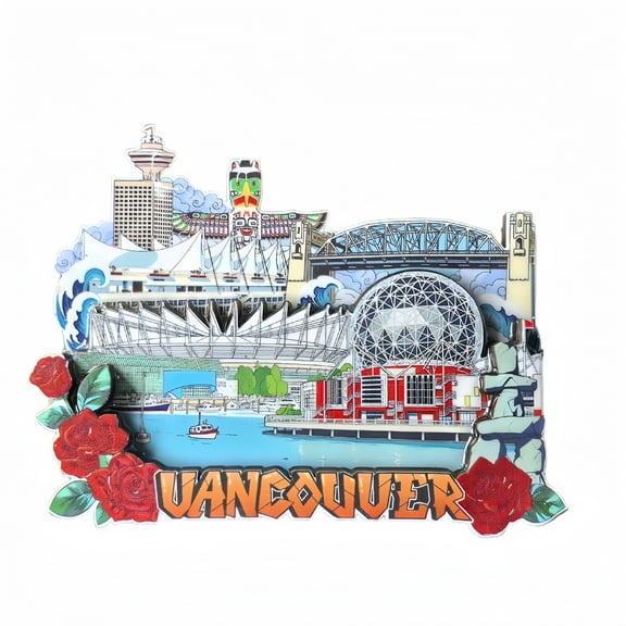 Vancouver Canada 3D Fridge Magnet Souvenir Gift,Resin Handmade Vancouver Refrigerator Magnet Home Decoration Collection