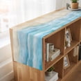 thumbnail image 6 of Blue Beige Table Runner, Summer Beach Coastal Nautical Ocean Washable Cotton Linen Table Runners 60 Inches Long, Dresser Scarf Runner for Coffee/TV Stands/Kitchen/Cabinets 13''x60'', 6 of 9