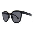 thumbnail image 3 of Womens Metal Brow Line Inset Lens Horn Rim Fashion Sunglasses All Black, 3 of 5