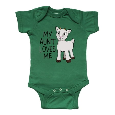 

Inktastic My Aunt Loves Me- cute goat Gift Baby Boy or Baby Girl Bodysuit
