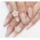 thumbnail image 4 of Tatuaje temporal de diamantes de imitación autoadhesivos 3D con cara de ojos de perla blanca, 4 of 5