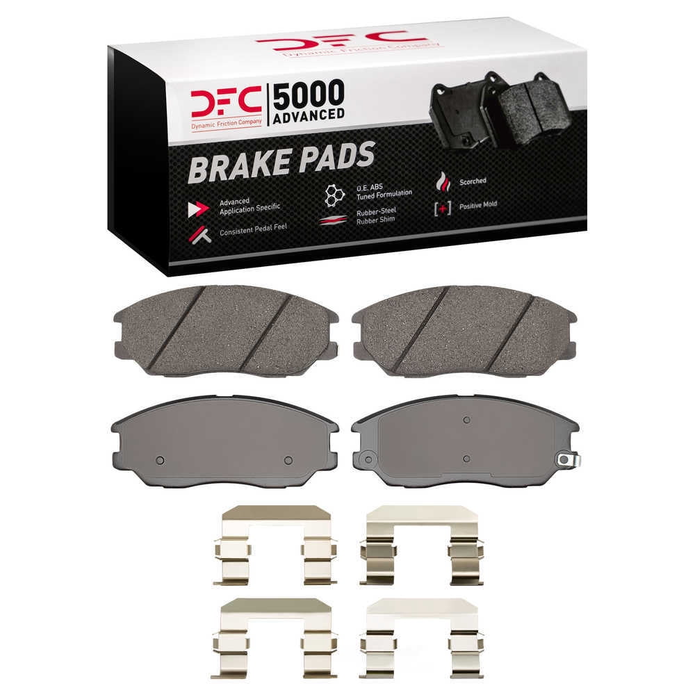 Dynamic Friction Company 1551-1013-01 DFC 5000 Advanced Brake Pads - Ceramic and Hardware Kit - OE