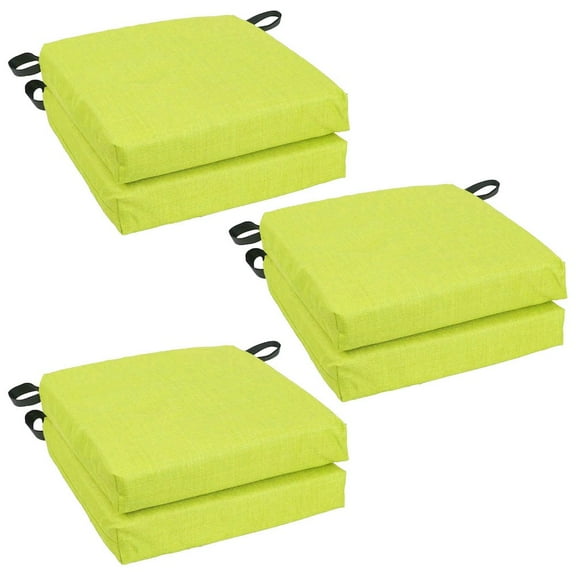 Blazing Needles 16-inch Spun Polyester Solid Outdoor Square Chair Cushions (Set of 6)