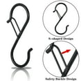 thumbnail image 3 of HEQUSIGNS 12Pcs Heavy Duty Rustproof Safety Buckle Design S Hook, Black S Hooks for Kitchen Utensil and Closet Rod, Hanging Plants, Pots and Pans, Bathroom, Bags(Black), 3 of 7