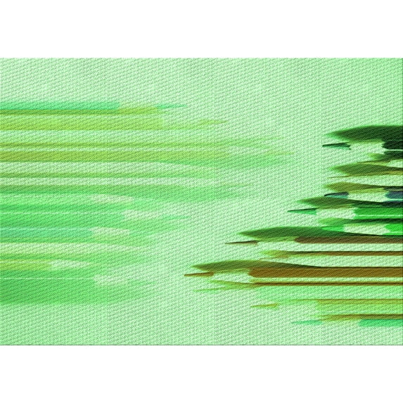 Ahgly Company Machine Washable Indoor Rectangle Transitional Jade Green Area Rugs, 4' x 6'