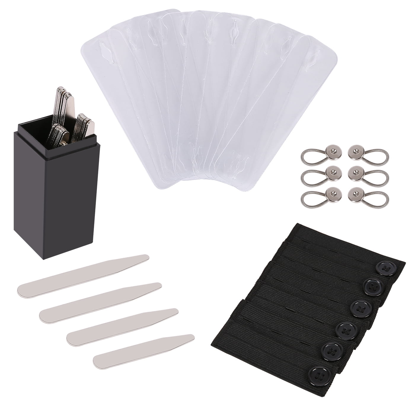 HDE Men's Dress Shirt Collar Stay/Extender, Tie Stay, and Pant Button