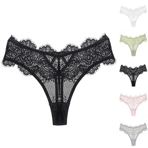 Bovxnpu Women's Plus Size Panties, Women's Breathable Lace Brief Panties Underwear, Underwear French Thin Perspective Mesh Lace Underwear Cropping Hip Lifting Low Waist Underwear Underwear