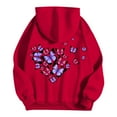 thumbnail image 7 of Women Valentines Day Hoodies Love Heart Graphic Printed Long Sleeve Casual Hooded Sweatshirts Lightweight Valentine Gift Loose Tops with Pocket, 7 of 7