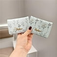 thumbnail image 6 of Cute Printed Floral Wallet Card Holder, Small Trifold Mini Thin Short Wallet, Aesthetic Kawaii Coquette Leather Pocket Wallet For Girls, Women, Ladies (beige), 6 of 6
