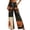 119#Ginger, variant on Womens Wide Leg Pants Halloween Pumpkin Print Drawstring Waist Baggy Pajama Lounge Trousers