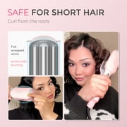 TYMO COMPACT ROVY Curling Iron & Hair Crimper Waver for Short Hair, Dual Voltage for Easy Lasting Curls, 1 Inch, 0.7lb, Pink