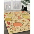 thumbnail image 3 of Ahgly Company Tapis d'Intérieur Rond Lavable en Machine Orange Transitionnel, 3 Pieds Rond, 3 of 7