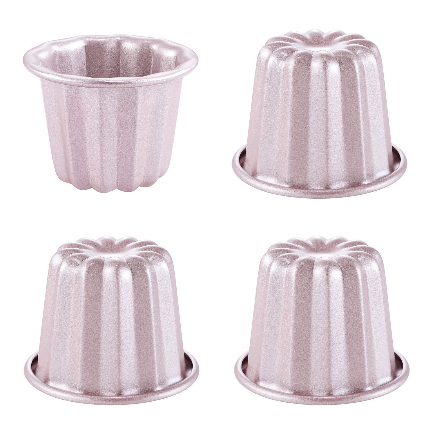 CHEFMADE Canele Mold Cake Pan, 2.6Inch 4Pcs NonStick Canele Muffin