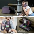 thumbnail image 6 of Feishell for Samsung Galaxy A14 5G Case with Card Holder, Wallet Case for Women Men with RFID Blocking, Durable PU Leather Kickstand Magnetic Clasp Shockproof Phone Case,Purple, 6 of 9