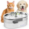 thumbnail image 1 of Fuente de agua para gatos HongTu Ketiee5 de acero inoxidable, 3,5 L, 1 of 9