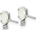 thumbnail image 2 of 14K White Gold Diamond And Opal Birthstone Earrings (Width 3) (Length 7) - Jbsp, 2 of 5