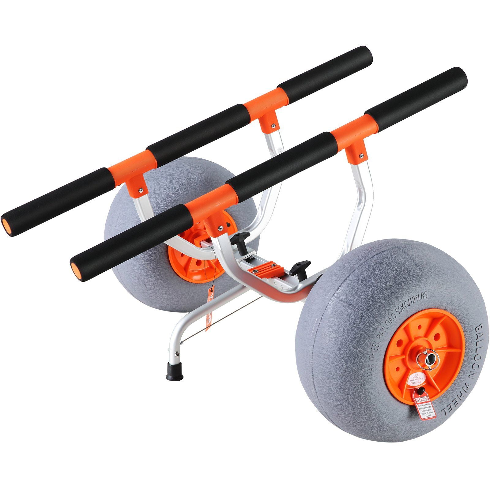 12" Tire Kayak Trolley Cart, Heavy Duty Foldable Canoe Carrier, 350LB Load, Adjustable for Kayaks/Canoes/Paddleboards/Jon Boats