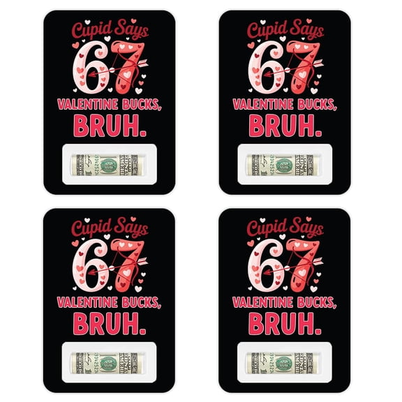 Koyal Wholesale 4pk 6-7 Valentine Money Holders, Cupid Says Six Seven Bruh, 5x7