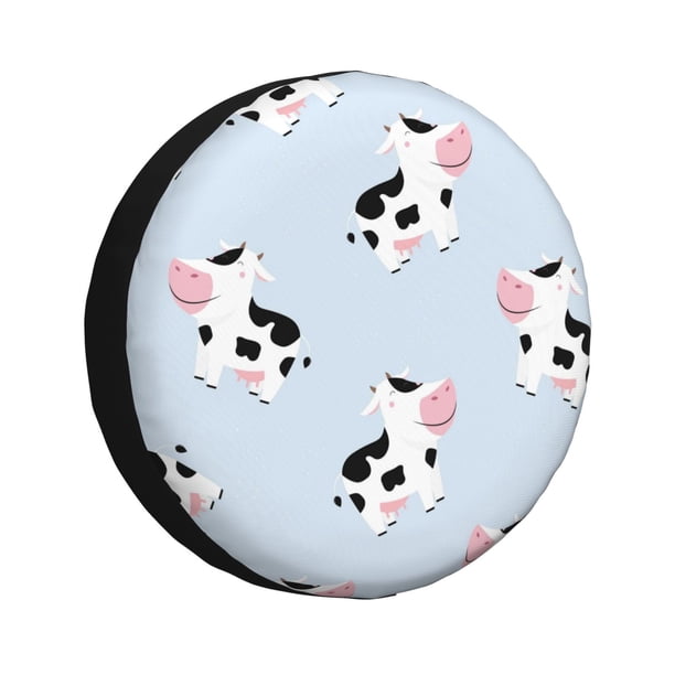 Fotbe Cute Farm Cow Funda de Llanta de Repuesto con Estampado, Engrosada, Ajuste Universal para Jeep, Remolque, RV, SUV, Camión-17 inch